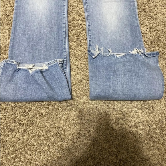 Gap Women's Tall Flare High Rise Jeans Size 6 Blue Light Wash Stretch - Picture 3 of 4